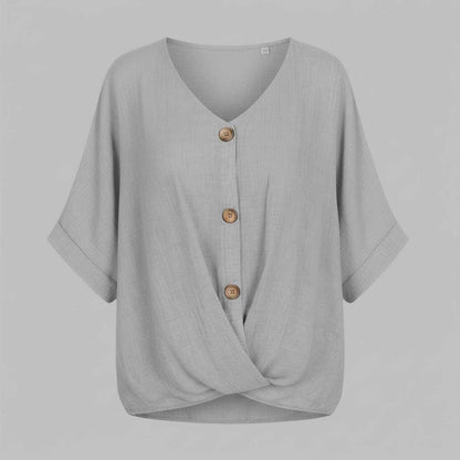Elegant V-Neck Blouse | Women's Long Sleeve Tops