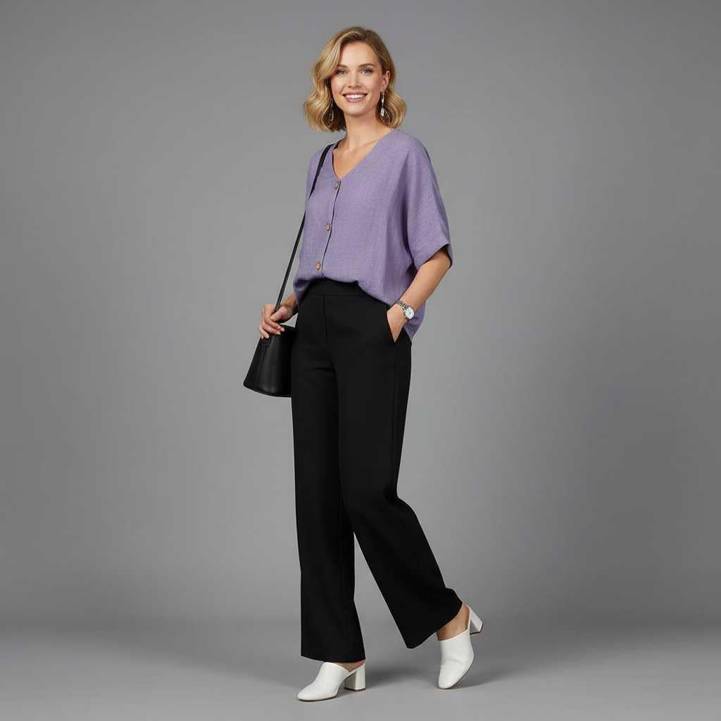 Elegant V-Neck Blouse | Women's Long Sleeve Tops