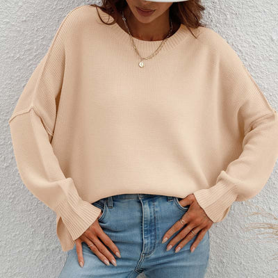 Crew Neck Sweater | Womens Loose Fit Knit | Long Sleeve Casual Winter Pullover | Nova Muse