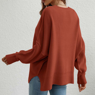 Crew Neck Sweater | Womens Loose Fit Knit | Long Sleeve Casual Winter Pullover | Nova Muse
