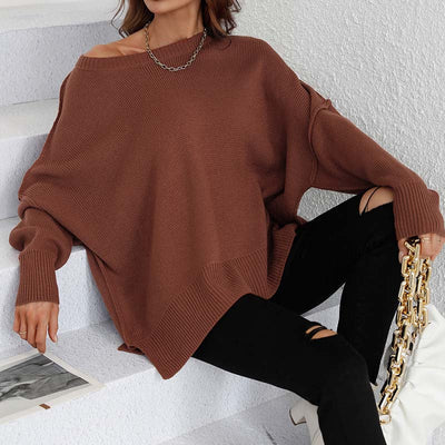 Crew Neck Sweater | Womens Loose Fit Knit | Long Sleeve Casual Winter Pullover | Nova Muse