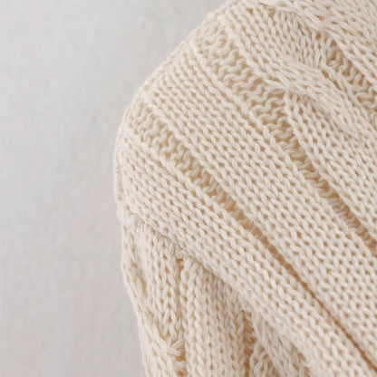 Cable Knit Sweater | Womens Shawl Collar Knit | Stripe Trim Long Sleeve Winterwear | Nova Muse