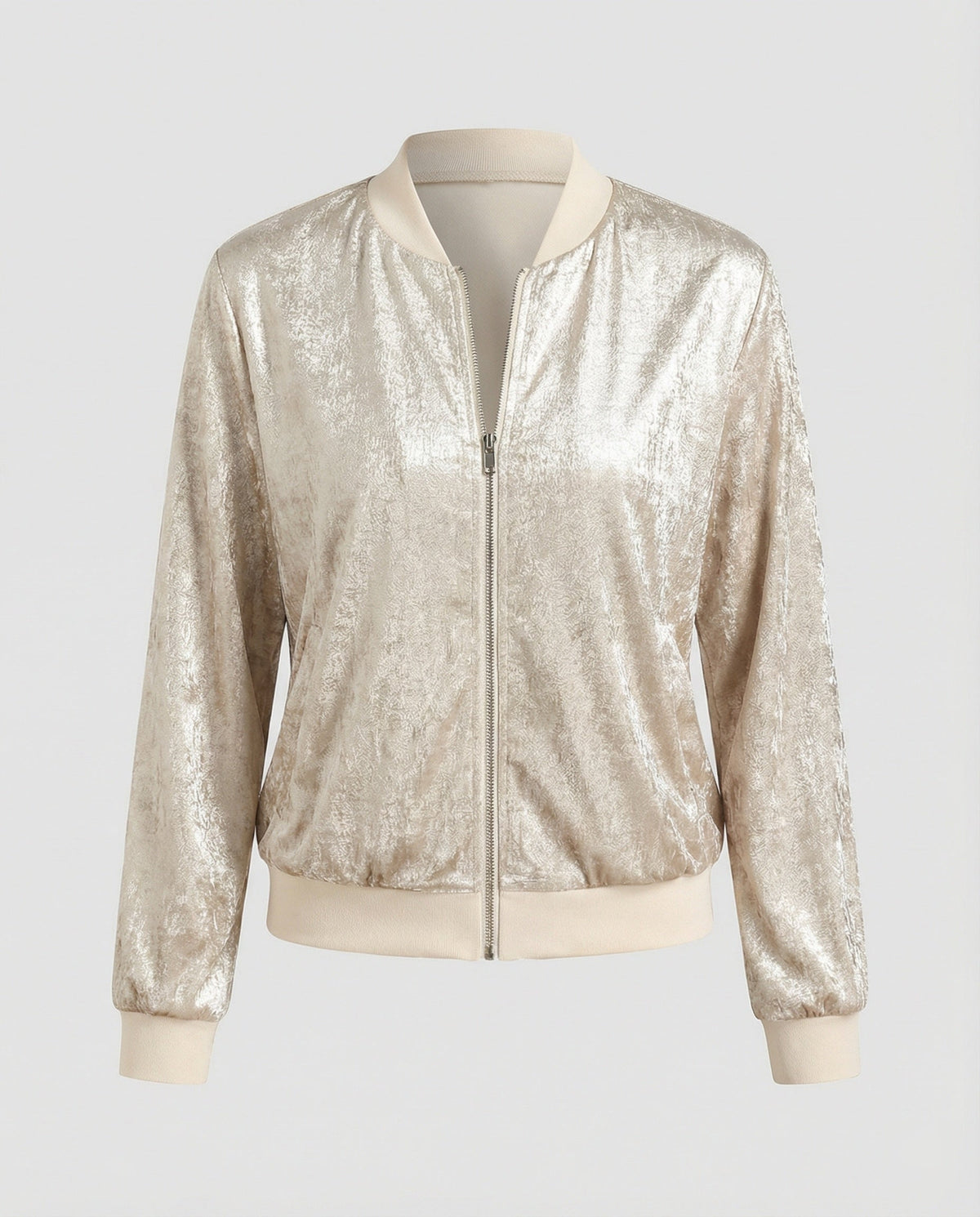 Shiny Bomber Jacket | Women | Zip Front | Lightweight Outerwear | Nova Muse