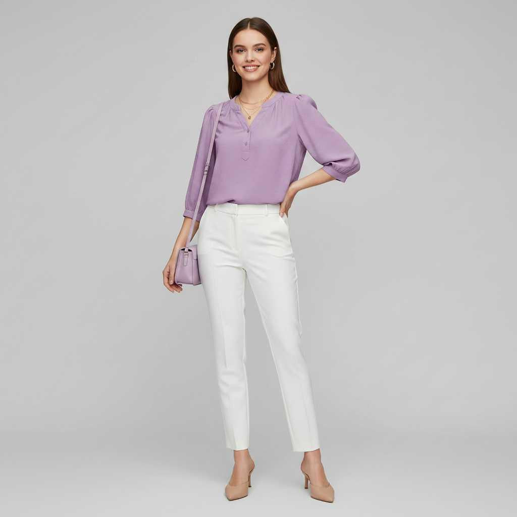 Silk Patchwork Blouse | Women's Versatile Fashion Top