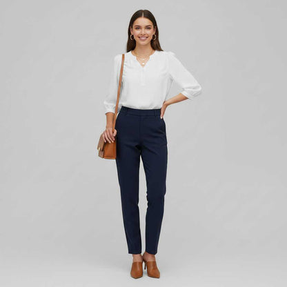 Silk Patchwork Blouse | Women's Versatile Fashion Top