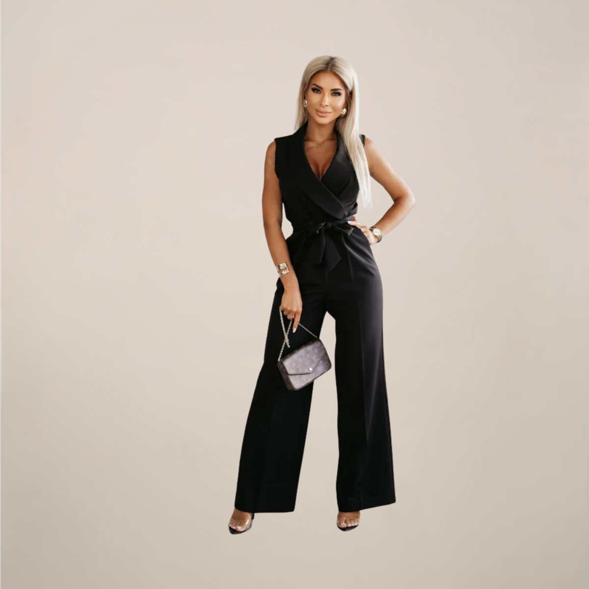 Women's Wrap Jumpsuit | Scuba Crepe | Elegant Tailored Style | Nova Muse