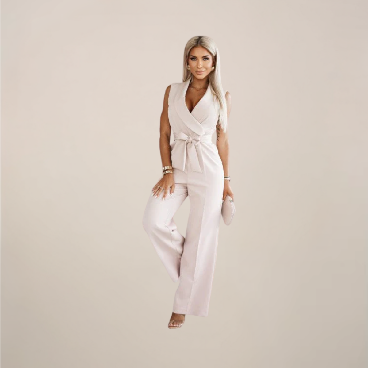 Women's Wrap Jumpsuit | Scuba Crepe | Elegant Tailored Style | Nova Muse