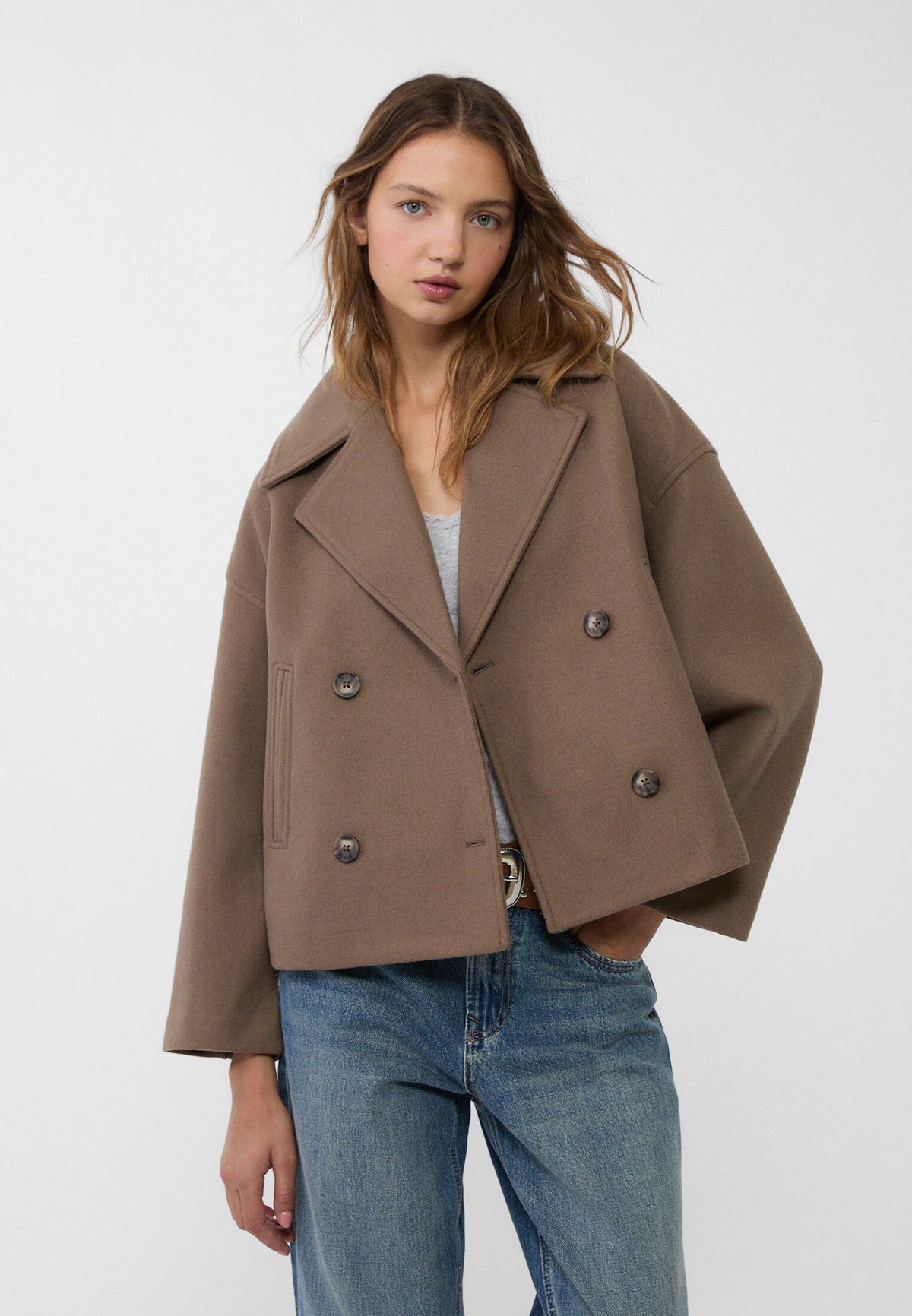 Women’s Double-Breasted Jacket | Short Tailored Blazer Coat | Smart Casual Layering | Nova Muse