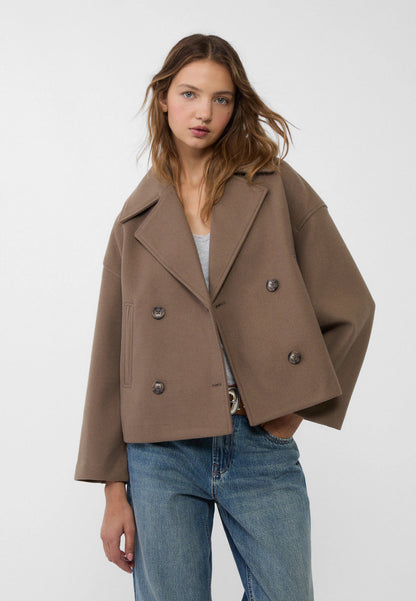 Women’s Double-Breasted Jacket | Short Tailored Blazer Coat | Smart Casual Layering | Nova Muse