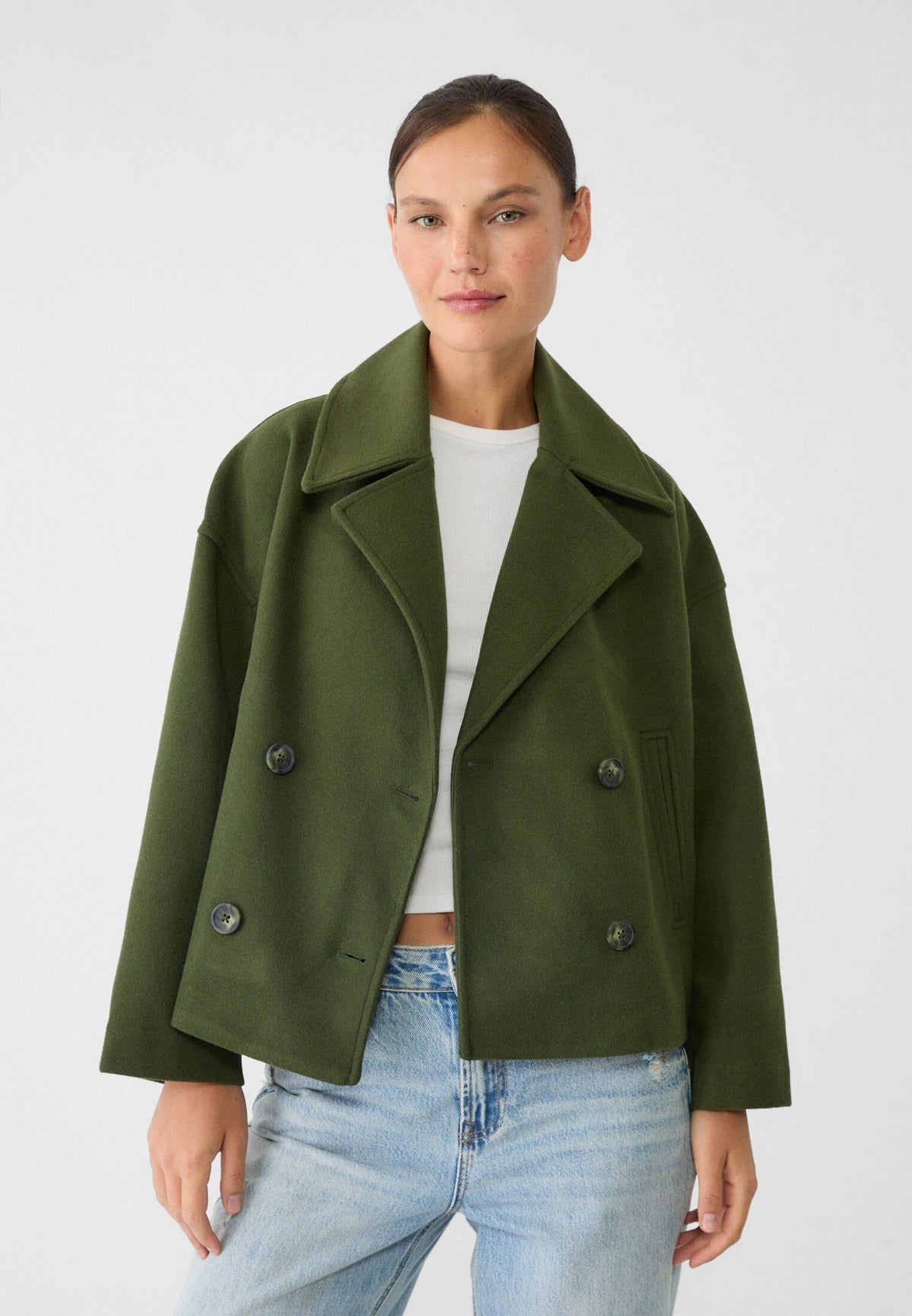 Women’s Double-Breasted Jacket | Short Tailored Blazer Coat | Smart Casual Layering | Nova Muse