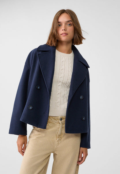 Women’s Double-Breasted Jacket | Short Tailored Blazer Coat | Smart Casual Layering | Nova Muse