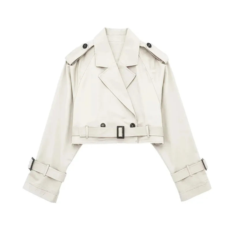 Women's Short Trench Coat | Women | LShort Trench Coat | Women | Lightweight Fabric Blend | Double Breasted Outerwear | Nova Museightweight Fabric Blend | Double-Breasted | Steven & Levon