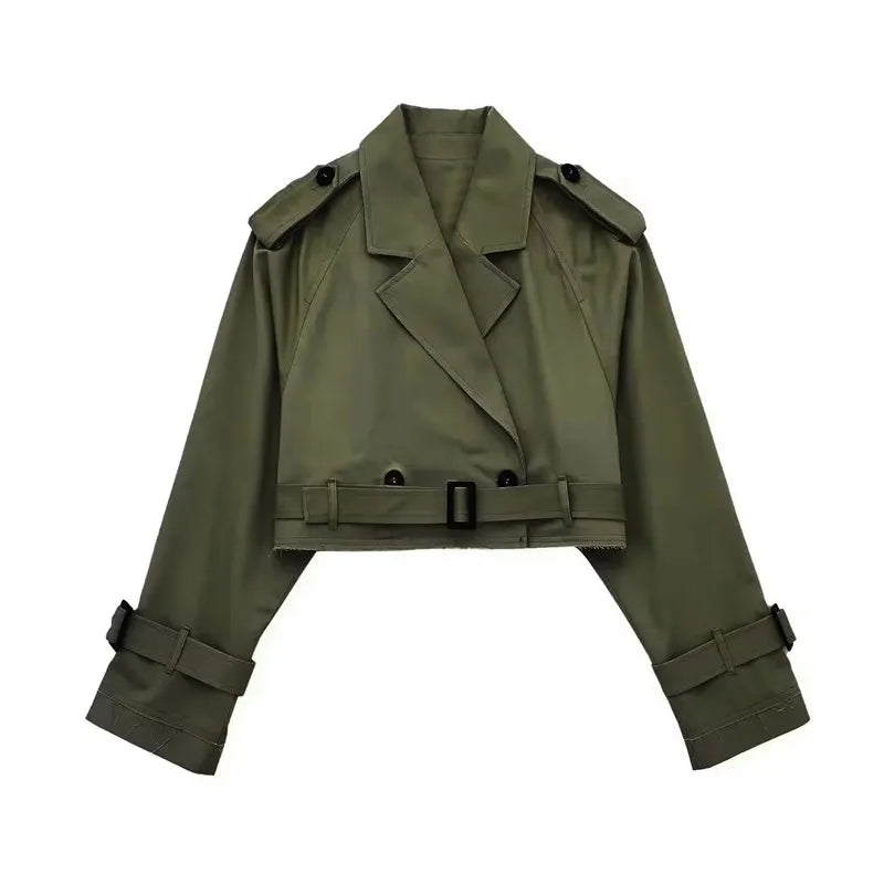 Women's Short Trench Coat | Women | LShort Trench Coat | Women | Lightweight Fabric Blend | Double Breasted Outerwear | Nova Museightweight Fabric Blend | Double-Breasted | Steven & Levon