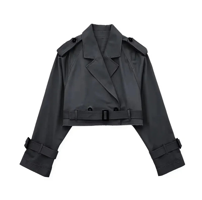 Women's Short Trench Coat | Women | LShort Trench Coat | Women | Lightweight Fabric Blend | Double Breasted Outerwear | Nova Museightweight Fabric Blend | Double-Breasted | Steven & Levon