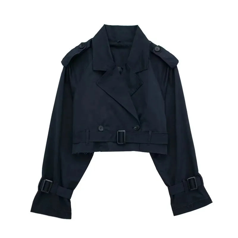 Women's Short Trench Coat | Women | LShort Trench Coat | Women | Lightweight Fabric Blend | Double Breasted Outerwear | Nova Museightweight Fabric Blend | Double-Breasted | Steven & Levon