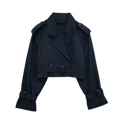 Women's Short Trench Coat | Women | LShort Trench Coat | Women | Lightweight Fabric Blend | Double Breasted Outerwear | Nova Museightweight Fabric Blend | Double-Breasted | Steven & Levon