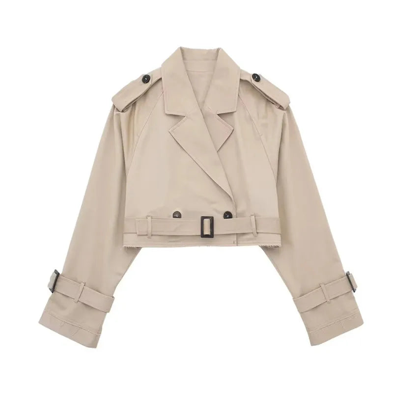 Women's Short Trench Coat | Women | LShort Trench Coat | Women | Lightweight Fabric Blend | Double Breasted Outerwear | Nova Museightweight Fabric Blend | Double-Breasted | Steven & Levon