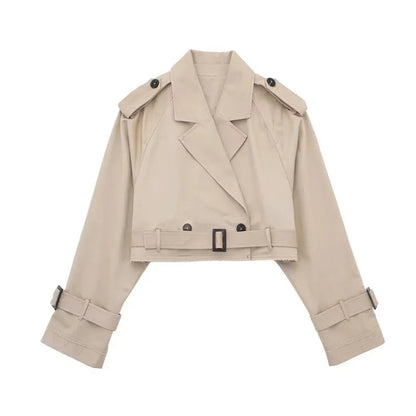 Women's Short Trench Coat | Women | LShort Trench Coat | Women | Lightweight Fabric Blend | Double Breasted Outerwear | Nova Museightweight Fabric Blend | Double-Breasted | Steven & Levon