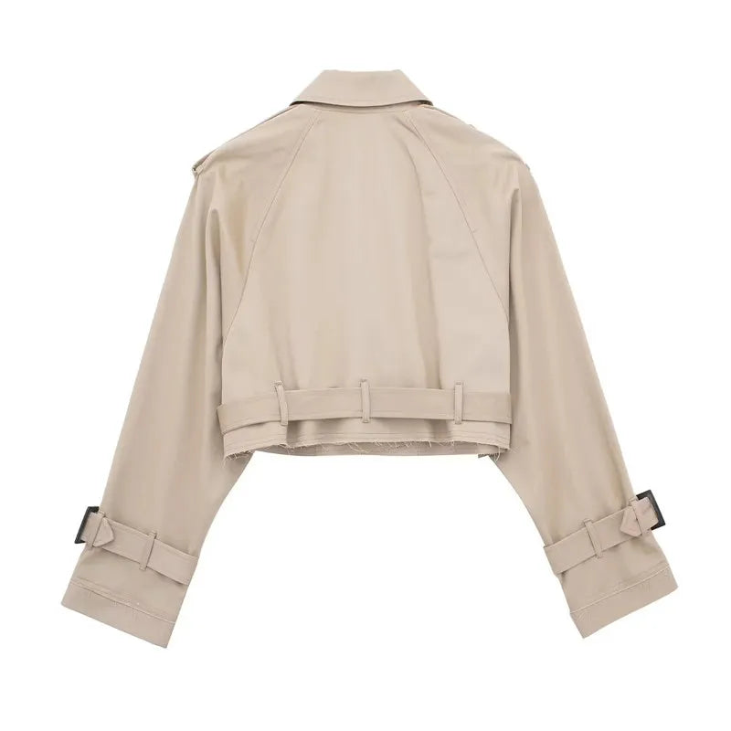 Women's Short Trench Coat | Women | LShort Trench Coat | Women | Lightweight Fabric Blend | Double Breasted Outerwear | Nova Museightweight Fabric Blend | Double-Breasted | Steven & Levon