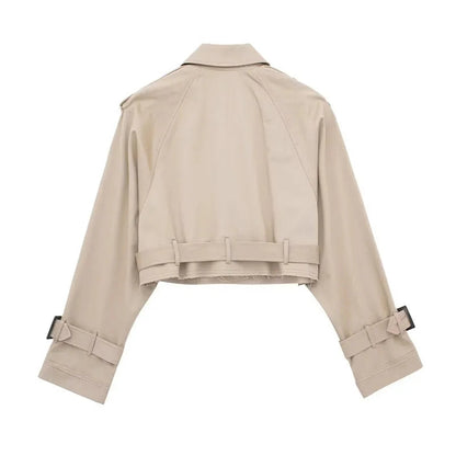 Women's Short Trench Coat | Women | LShort Trench Coat | Women | Lightweight Fabric Blend | Double Breasted Outerwear | Nova Museightweight Fabric Blend | Double-Breasted | Steven & Levon