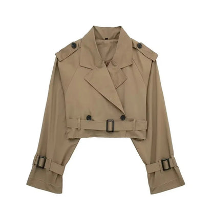 Women's Short Trench Coat | Women | LShort Trench Coat | Women | Lightweight Fabric Blend | Double Breasted Outerwear | Nova Museightweight Fabric Blend | Double-Breasted | Steven & Levon