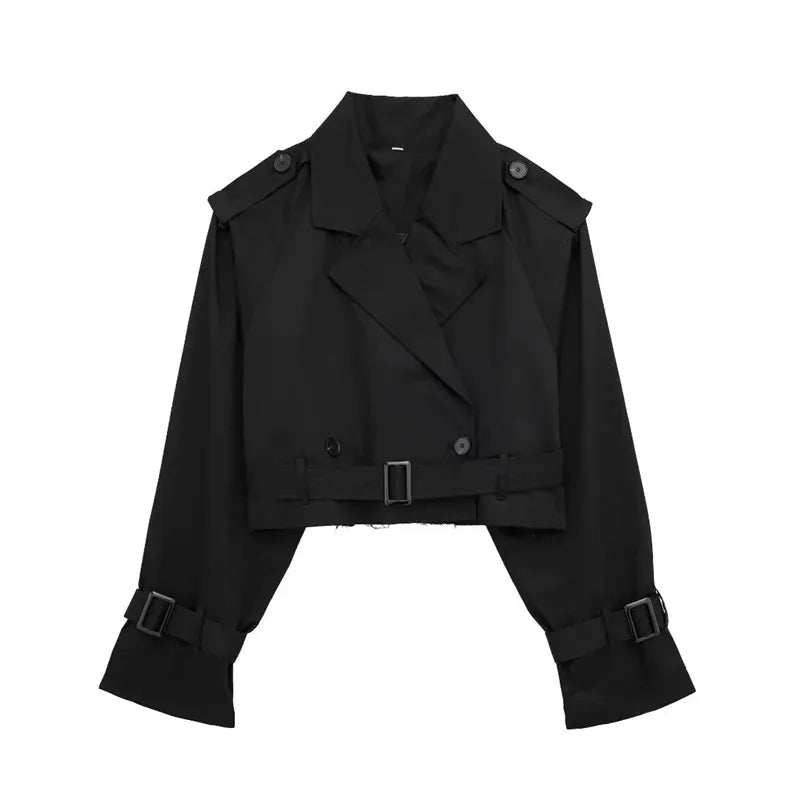 Women's Short Trench Coat | Women | LShort Trench Coat | Women | Lightweight Fabric Blend | Double Breasted Outerwear | Nova Museightweight Fabric Blend | Double-Breasted | Steven & Levon