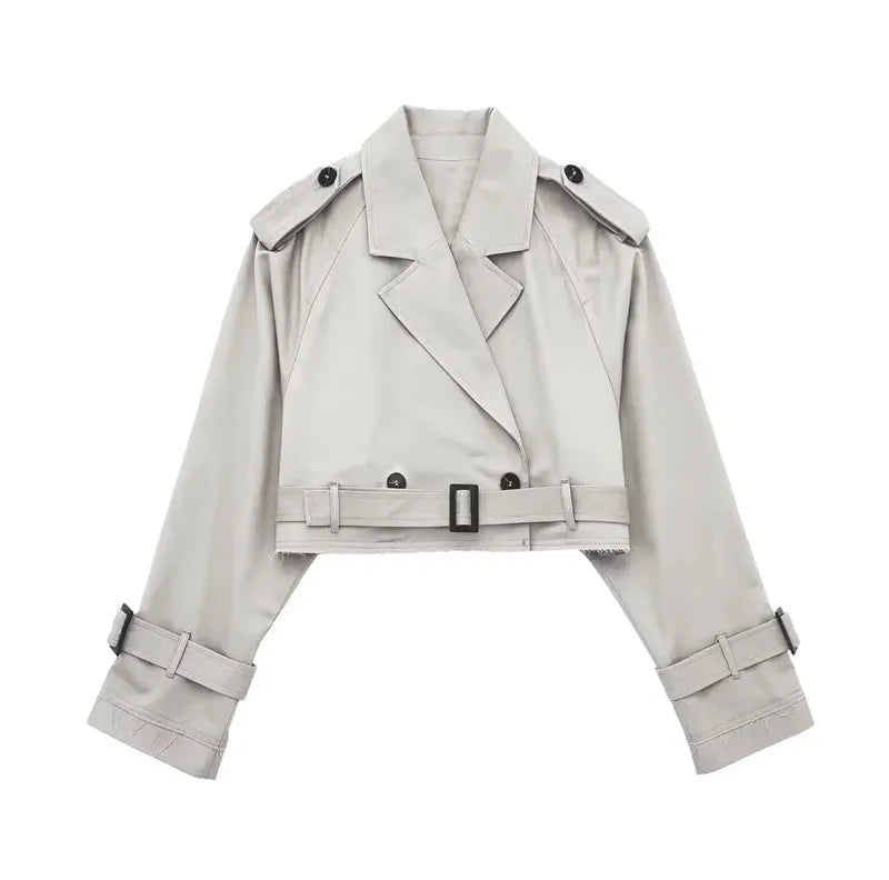 Women's Short Trench Coat | Women | LShort Trench Coat | Women | Lightweight Fabric Blend | Double Breasted Outerwear | Nova Museightweight Fabric Blend | Double-Breasted | Steven & Levon