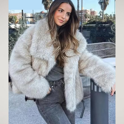 Women’s Warm Winter Coat | Acrylic Elegant Longline Coat for Casual & Evening Wear | Nova Muse