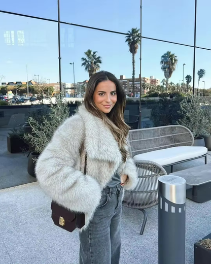 Women’s Warm Winter Coat | Acrylic Elegant Longline Coat for Casual & Evening Wear | Nova Muse
