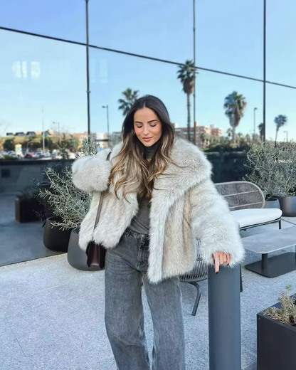 Women’s Warm Winter Coat | Acrylic Elegant Longline Coat for Casual & Evening Wear | Nova Muse