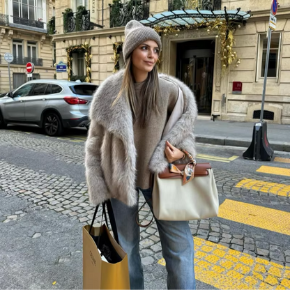 Women’s Warm Winter Coat | Acrylic Elegant Longline Coat for Casual & Evening Wear | Nova Muse
