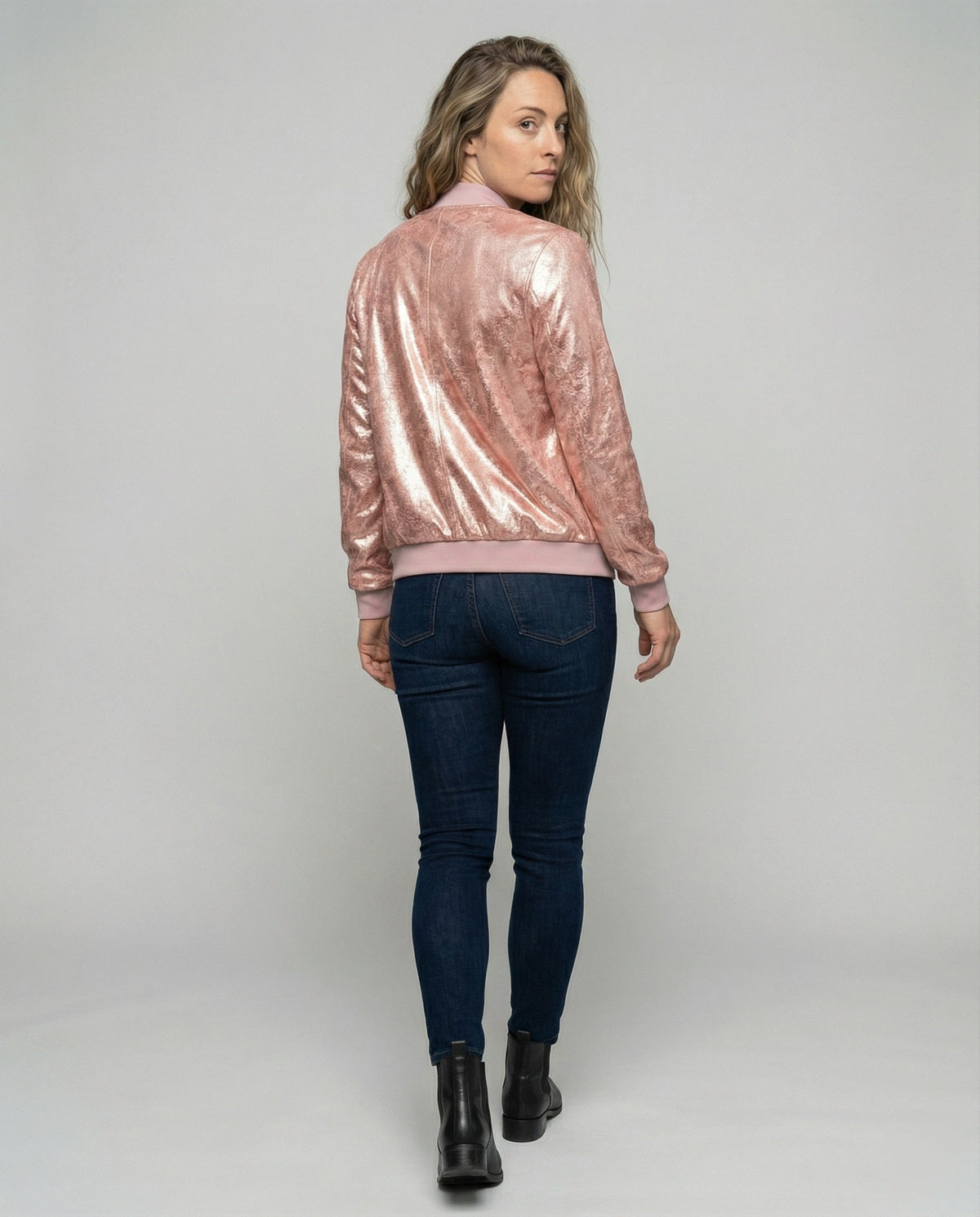 Shiny Bomber Jacket | Women | Zip Front | Lightweight Outerwear | Nova Muse