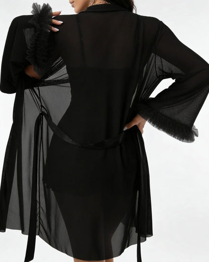 Lace Chemise & Robe Set | Women | Sheer Lingerie | Elegant Nightwear Set | Nova Muse