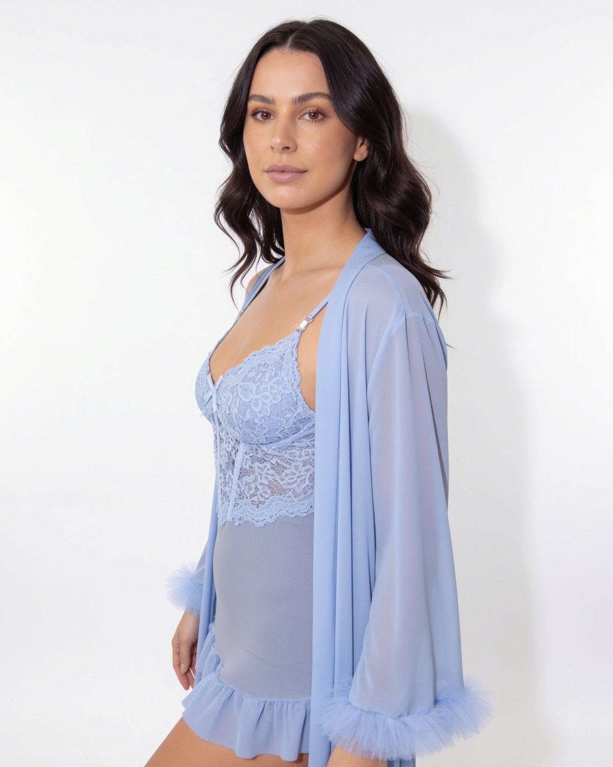 Lace Chemise & Robe Set | Women | Sheer Lingerie | Elegant Nightwear Set | Nova Muse