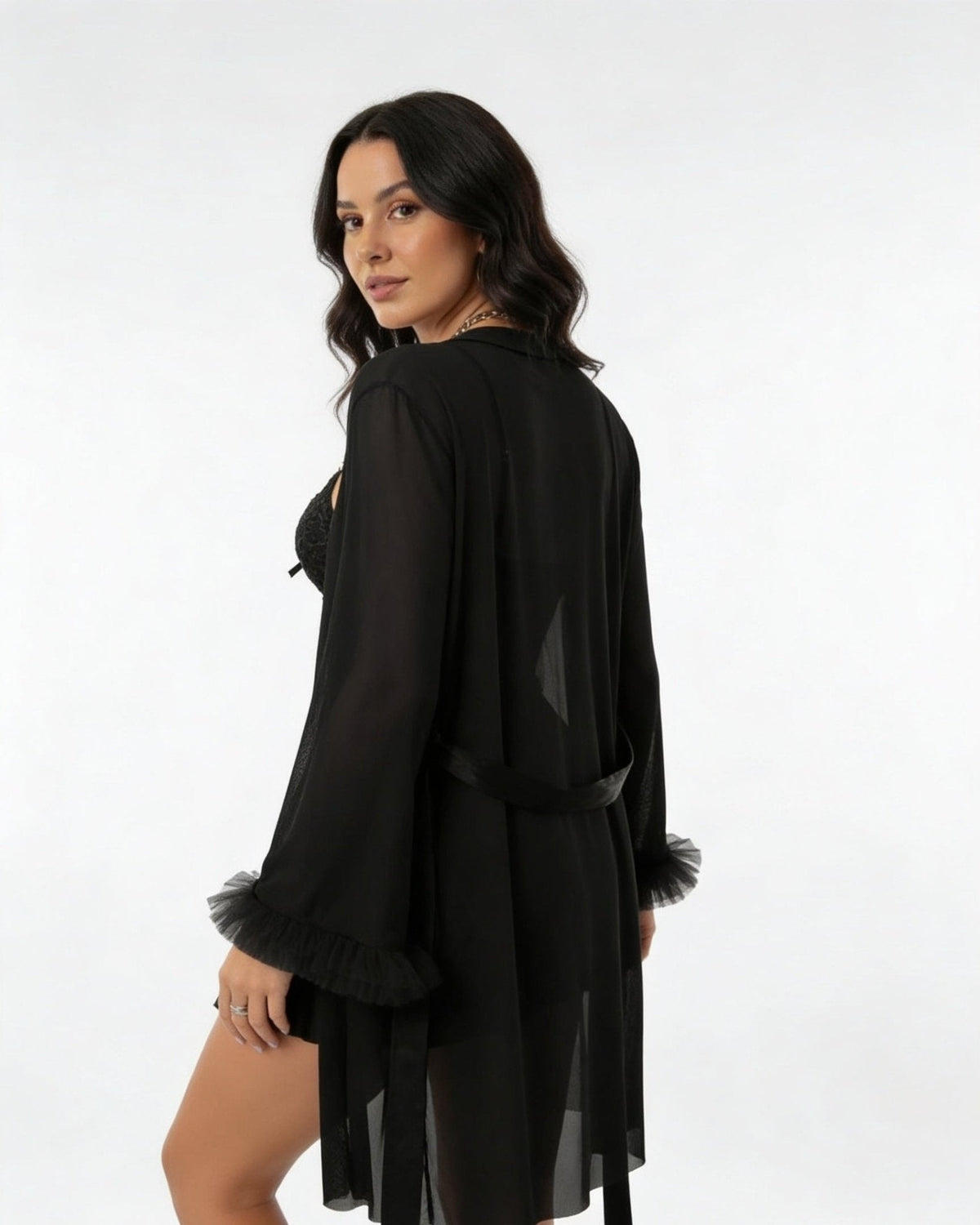 Lace Chemise & Robe Set | Women | Sheer Lingerie | Elegant Nightwear Set | Nova Muse