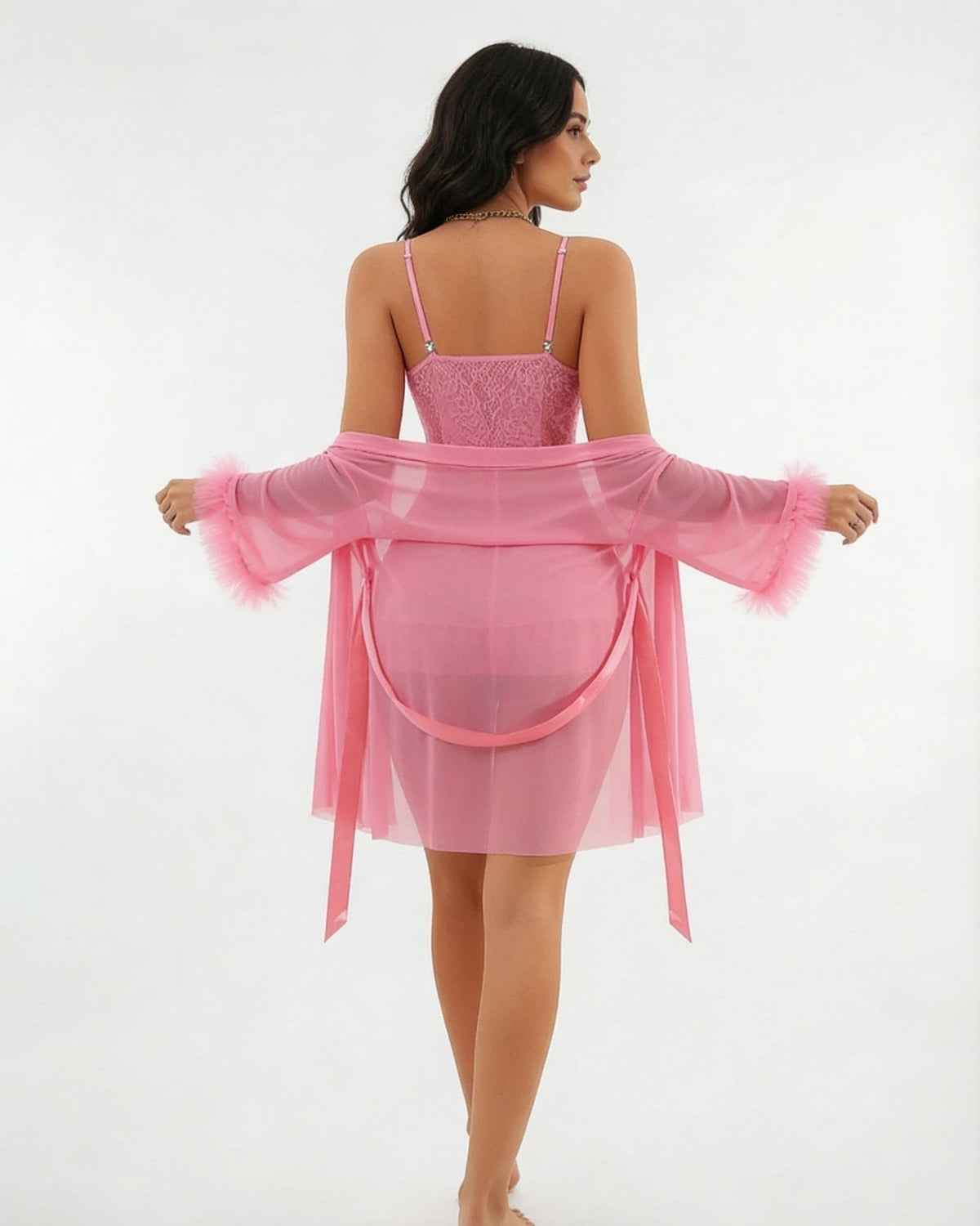 Lace Chemise & Robe Set | Women | Sheer Lingerie | Elegant Nightwear Set | Nova Muse