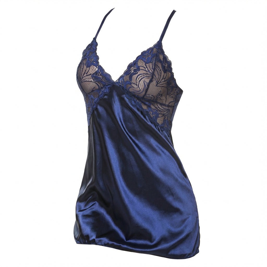 Lace Trim Chemise | Cross Back Straps | Sheer Lingerie Nightdress | Nova Muse