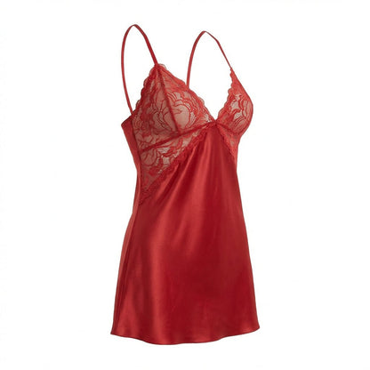 Lace Trim Chemise | Cross Back Straps | Sheer Lingerie Nightdress | Nova Muse