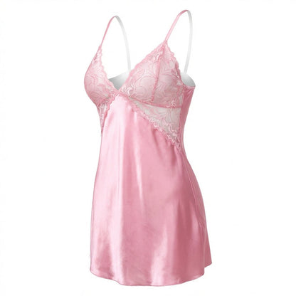 Lace Trim Chemise | Cross Back Straps | Sheer Lingerie Nightdress | Nova Muse