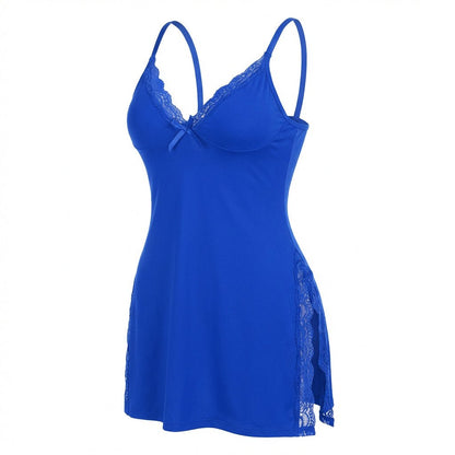 Lace Trim Chemise | Women | High Side Slits | Lingerie Nightdress | Elegant Sleepwear | Nova Muse