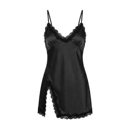 Lace Trim Chemise | Women | Open Back | Soft Lingerie Nightdress | Elegant Sleepwear | Nova Muse