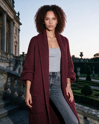 Long Coatigan Cardigan | Women | Longline Knit | Open Front | Casual Layering | Nova Muse