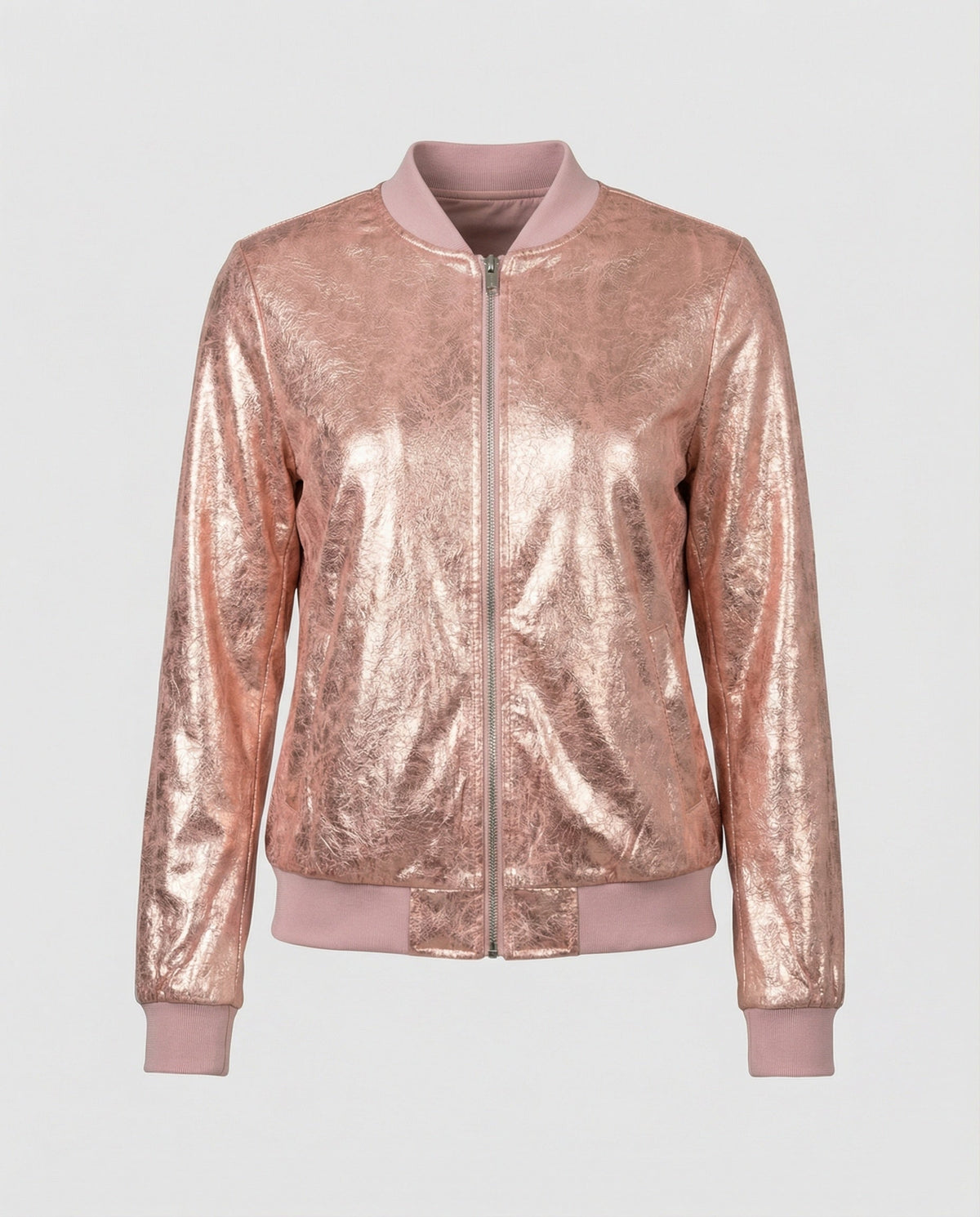 Shiny Bomber Jacket | Women | Zip Front | Lightweight Outerwear | Nova Muse