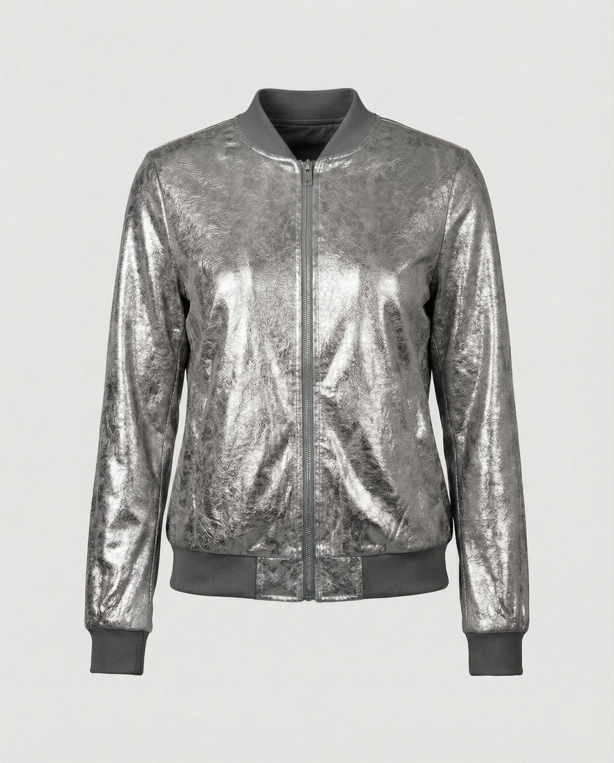 Shiny Bomber Jacket | Women | Zip Front | Lightweight Outerwear | Nova Muse