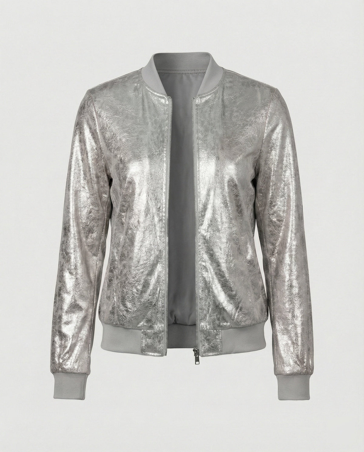 Shiny Bomber Jacket | Women | Zip Front | Lightweight Outerwear | Nova Muse