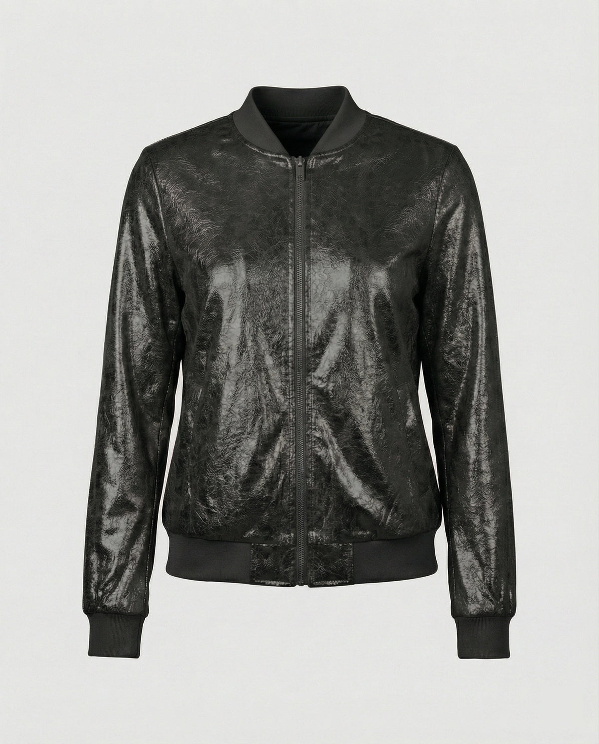 Shiny Bomber Jacket | Women | Zip Front | Lightweight Outerwear | Nova Muse
