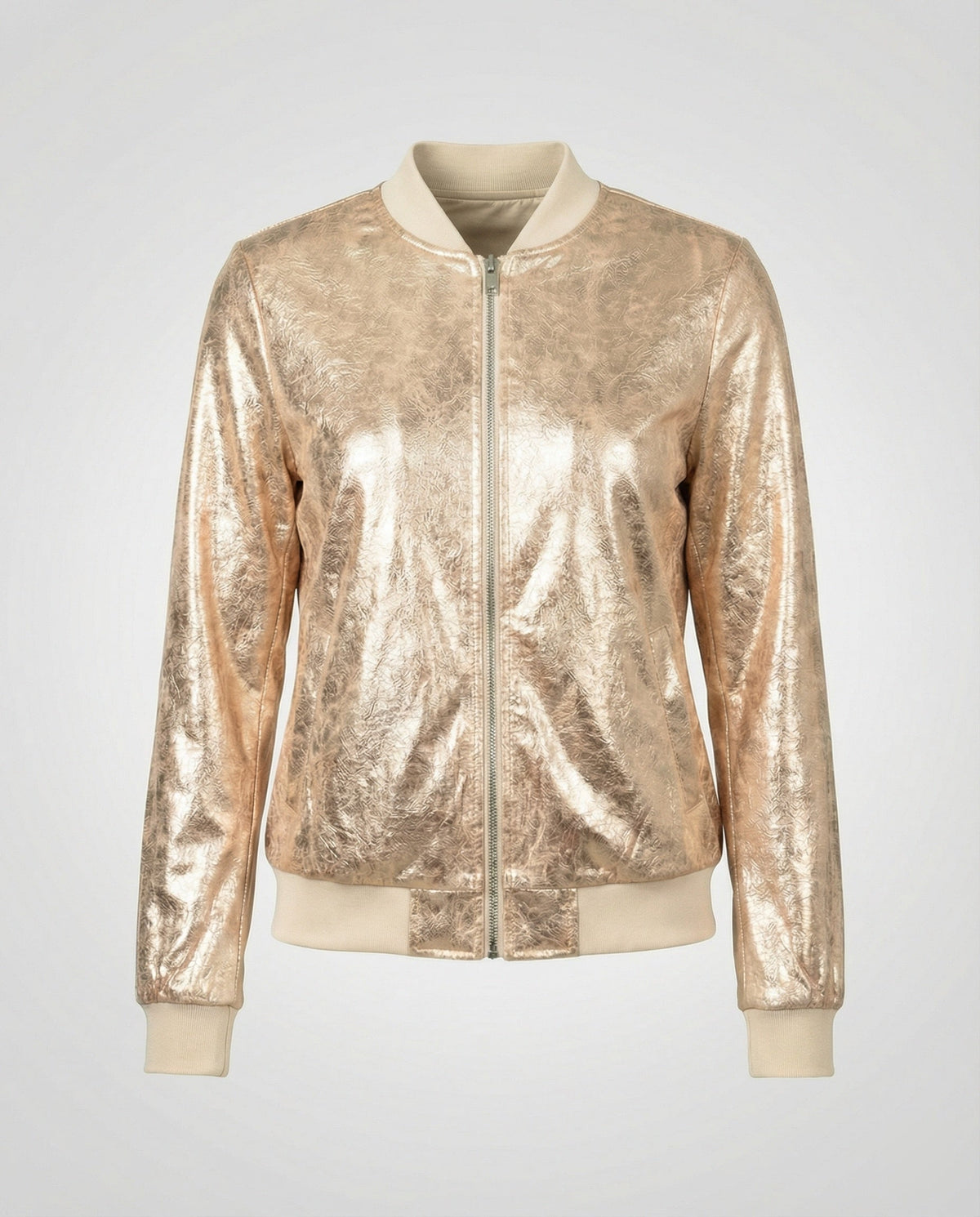 Shiny Bomber Jacket | Women | Zip Front | Lightweight Outerwear | Nova Muse