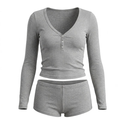 Ribbed Pyjama Set | Women | Soft Ribbed Fabric | Cami & Shorts | Lounge Sleepwear | Nova Muse