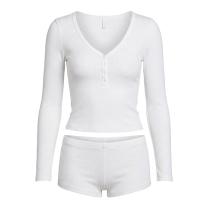 Ribbed Pyjama Set | Women | Soft Ribbed Fabric | Cami & Shorts | Lounge Sleepwear | Nova Muse