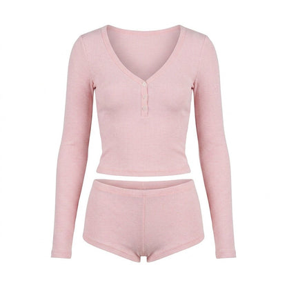 Ribbed Pyjama Set | Women | Soft Ribbed Fabric | Cami & Shorts | Lounge Sleepwear | Nova Muse